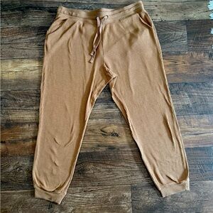 Camel Waffle Knit Joggers